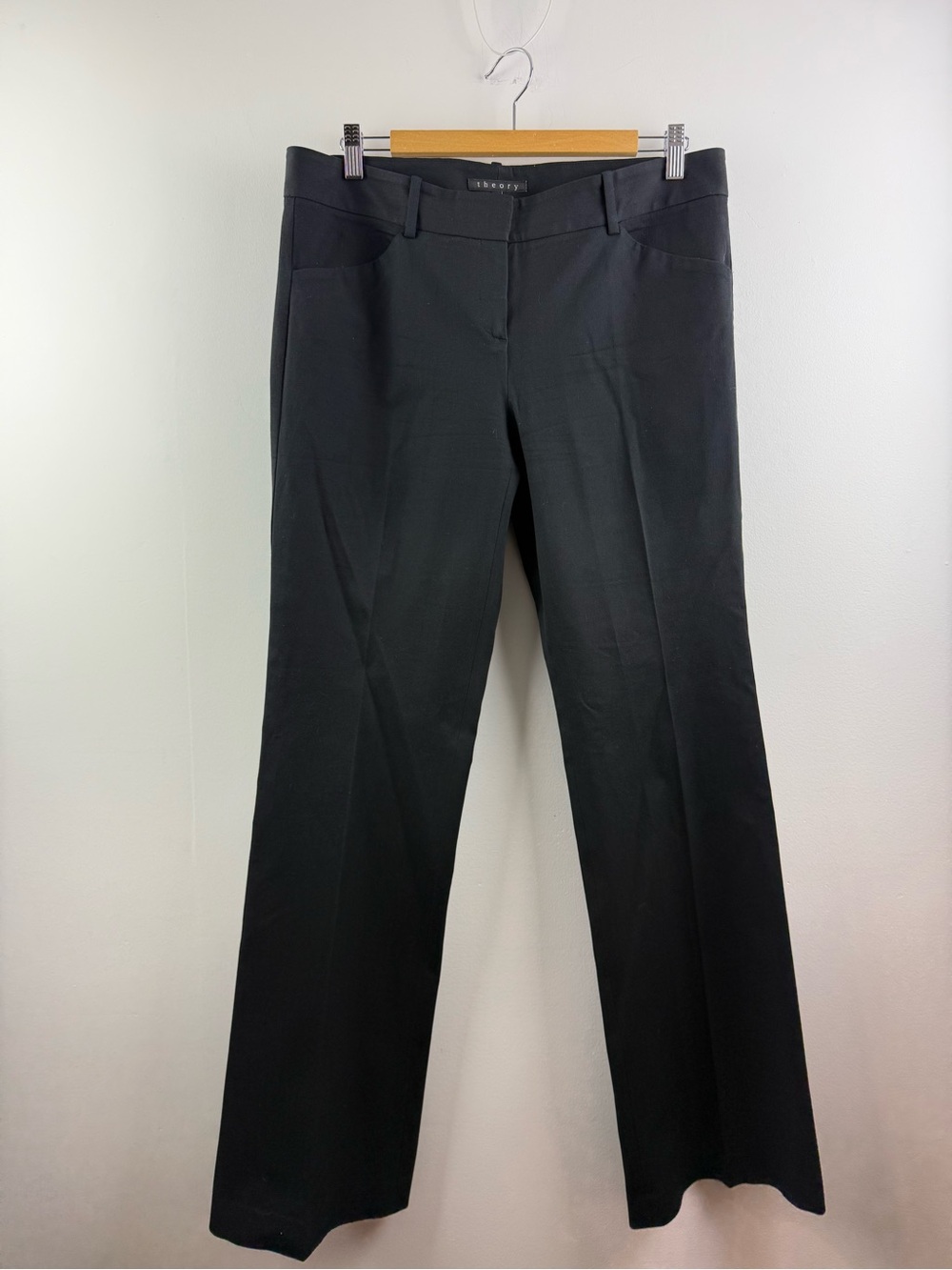 Theory Size 12 Black Max C Bistretch Twill Dress Pants Made in USA
